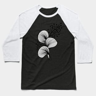 Floral Line Art Baseball T-Shirt